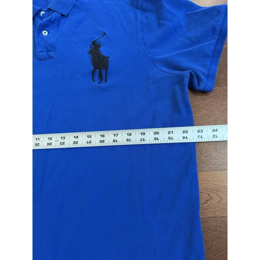Polo Ralph Lauren Mens Royal Blue Big Pony Custom Slim Fit Mesh Polo Shirt XL
